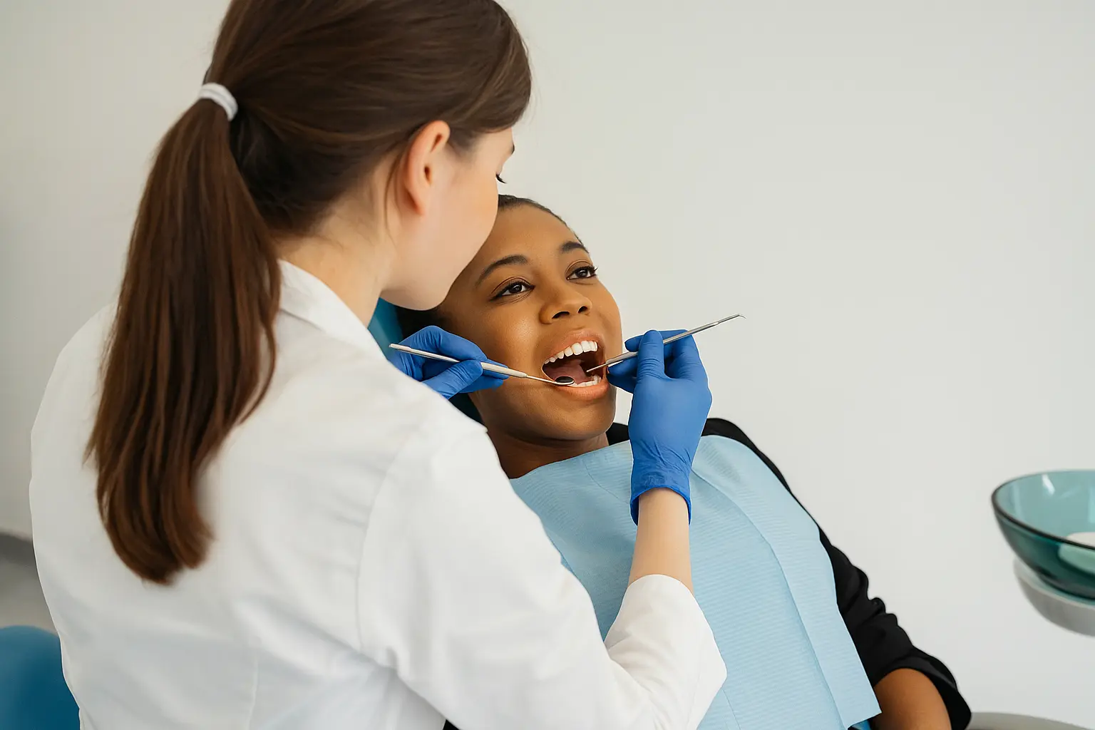 Especialista en endodoncia realizando tratamiento